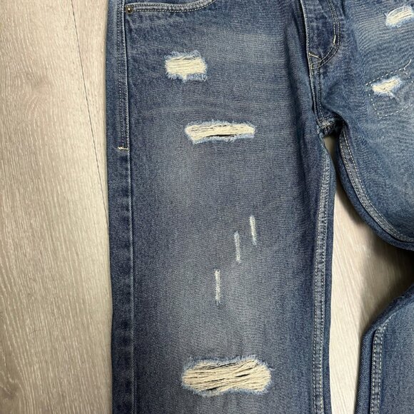 Vintage Y2K Tommy Hilfiger Men's Distressed Denim Blue Jeans - Size 32x30 - Picture 6 of 12